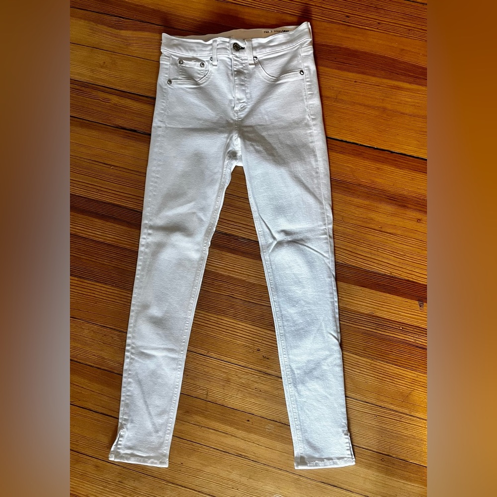 Rag & Bone White Cropped Jeans